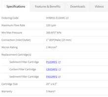 Load image into Gallery viewer, Puretec Hybrid E13 AMC UV Water Filtration System Reversable With Cover