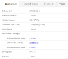 Load image into Gallery viewer, Puretec Hybrid-E13 LF UV Rainwater Filtration System Reversable No Cover
